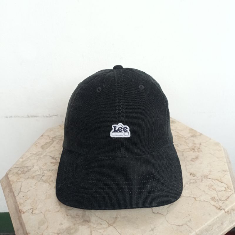 Topi Strap Vintage LEE Black Corduroy Strap Cap