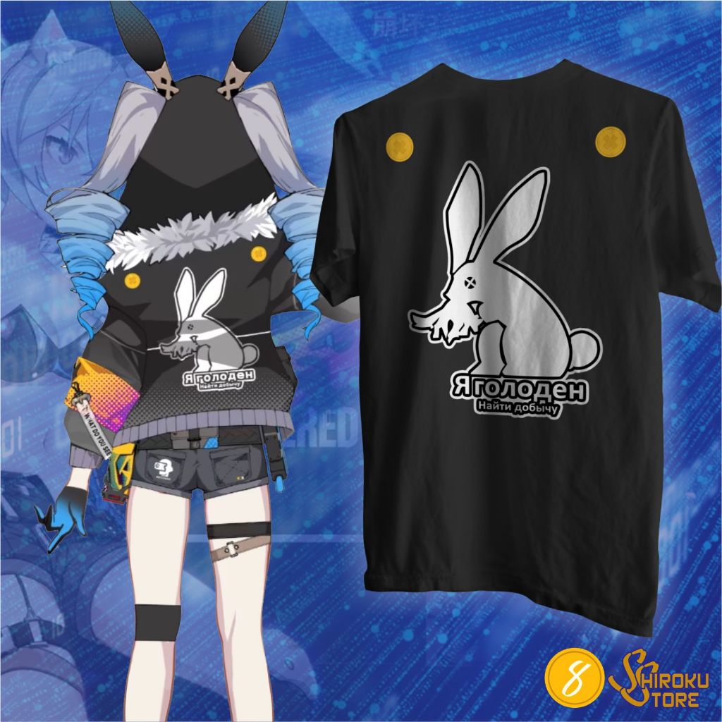 Kaos Haxxor Bunny Bronie Bronya Zaychik / Baju T-Shirt Game Anime Honkai Impact Fashion Wibu Cosplay