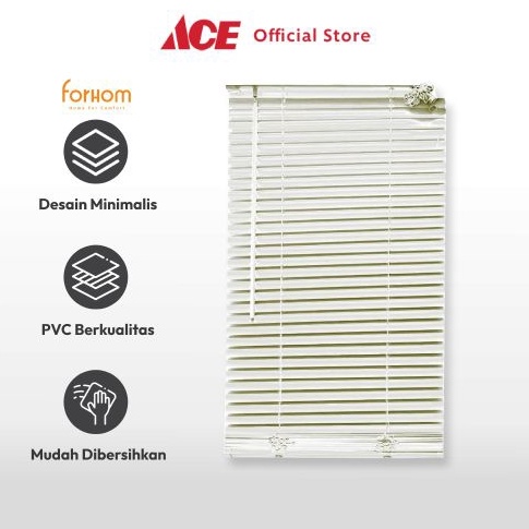 Cepaat Ace Forhom 6X18 cm Venetian Blinds 25 mm  Putih Tirai Penutup Kerai Hordeng Penghalau Cahaya 