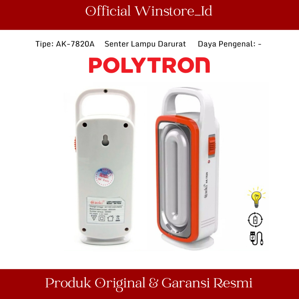 [ORIGINAL] SENTER LAMPU AOKI AK-7820A TAHAN SAMPAI 8 JAM