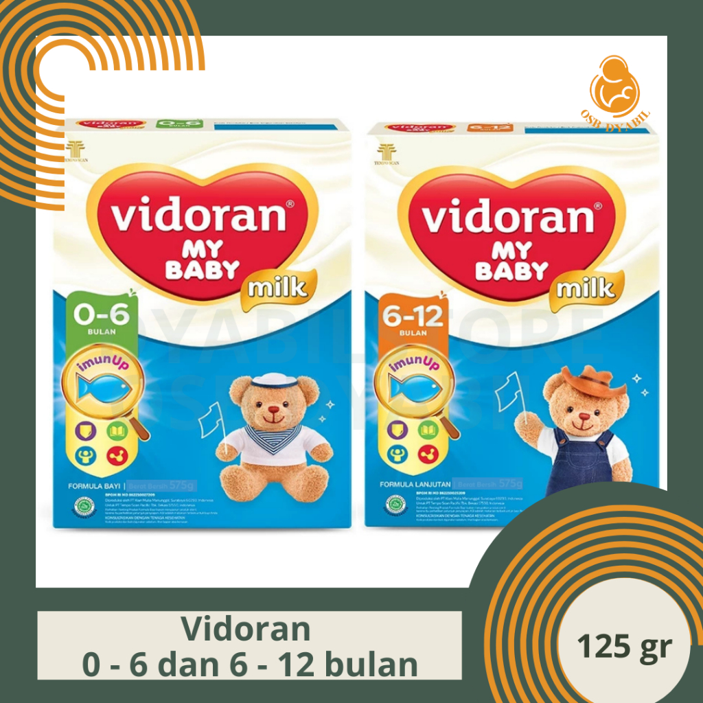 VIDORAN 0-6 BULAN 6-12 BULAN 125 GR EXP MEI 2027 SUSU FORMULA BAYI