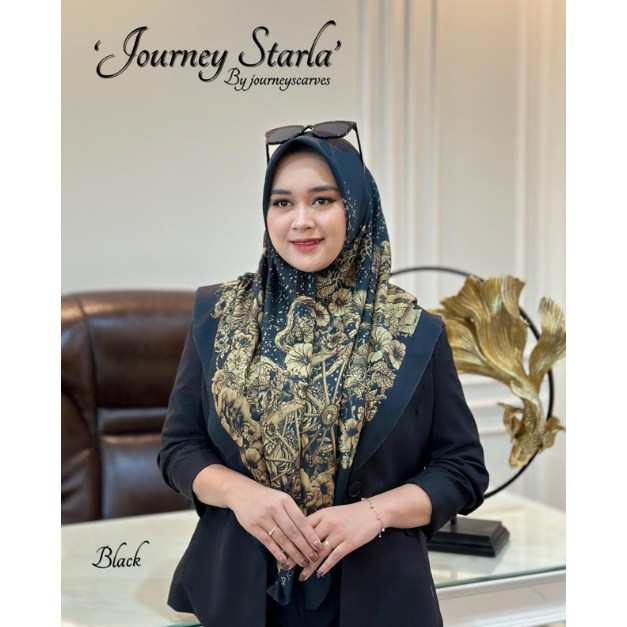 Starla Black Journey Hijab Segi Empat PACKING TANPA POUCH