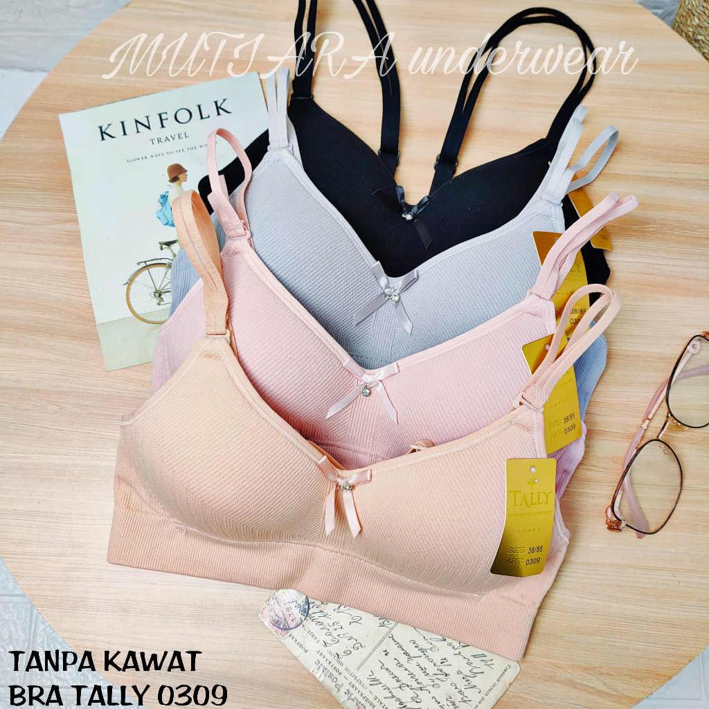 Bra Tanpa Kawat TALLY 0309 Bahan Rajut Stretch Size 34-38A / Bra Remaja / Sport Bra Wanita