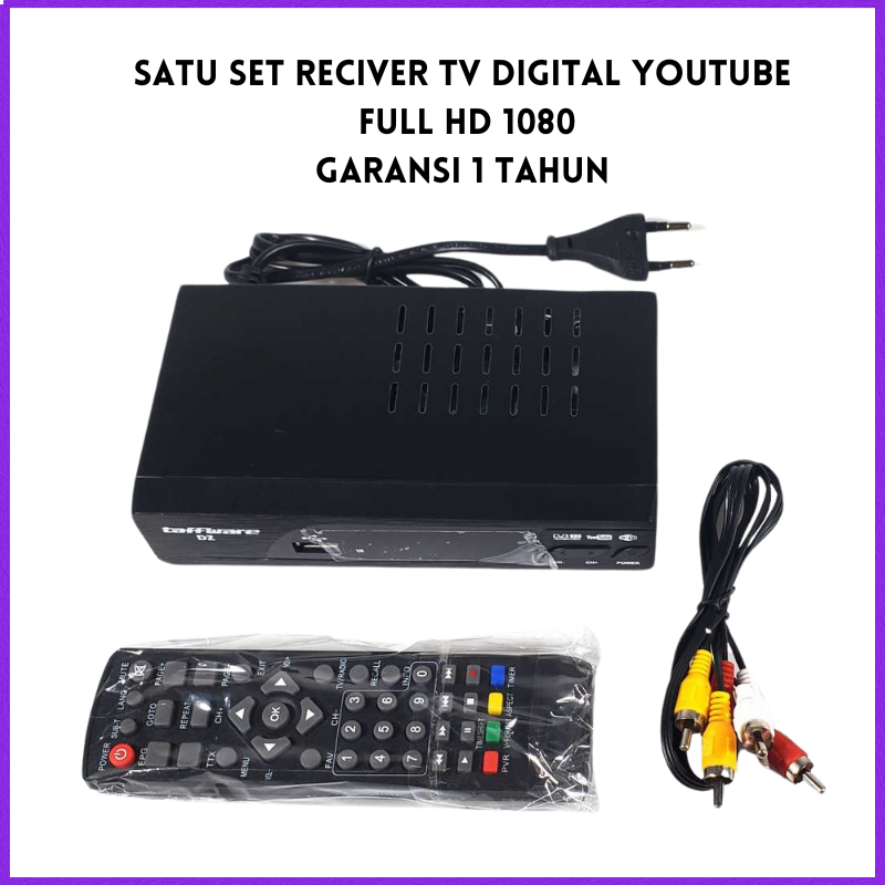 COD SATU SET Reciver TV Digital full HD 1080 YouTube dengan remot / DVD penyambung internet ke TV