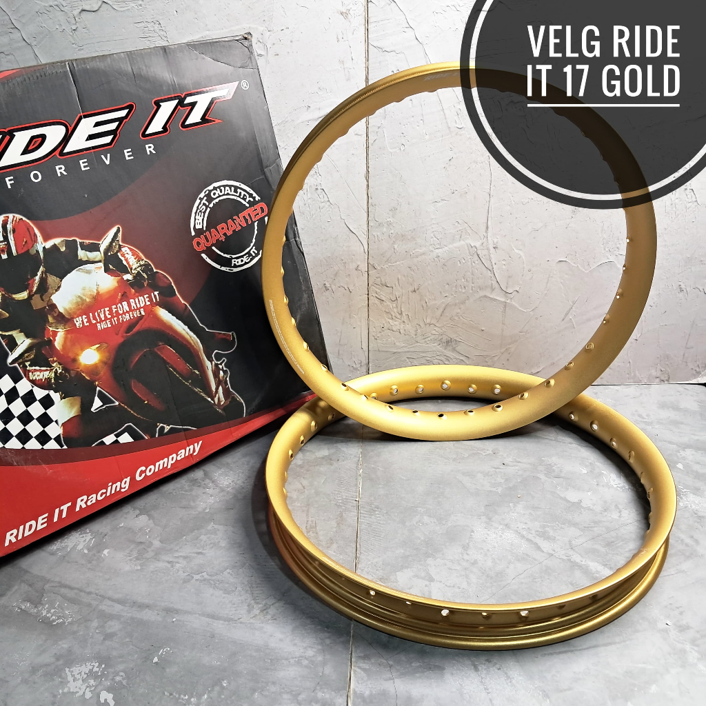 Velg almunium RIDE IT 140 160 17 gold/silver jual set