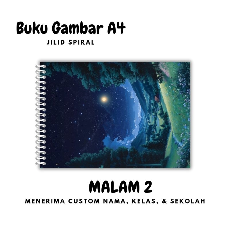 

MALAM 2 Drawing Book / Buku Gambar A4 Custom Nama
