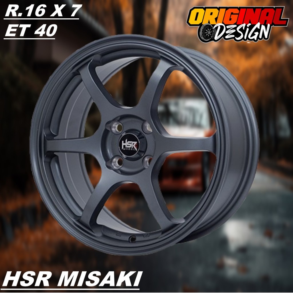 Velg mobil ring 16 HSR MISAKI R16 palang 6 warna grey lebar 7 jazz, yaris, brio dll