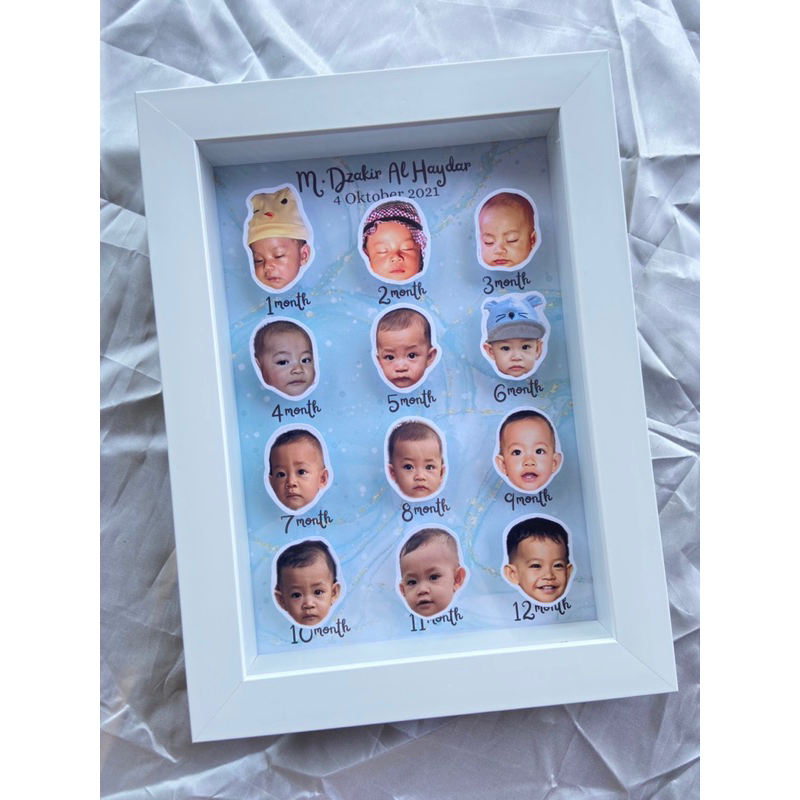 FRAME 3D BABY'S FIRST YEAR / MILESTONE BABY / FRAME BAYI LUCU /FOTO BAYI 1-12 BULAN