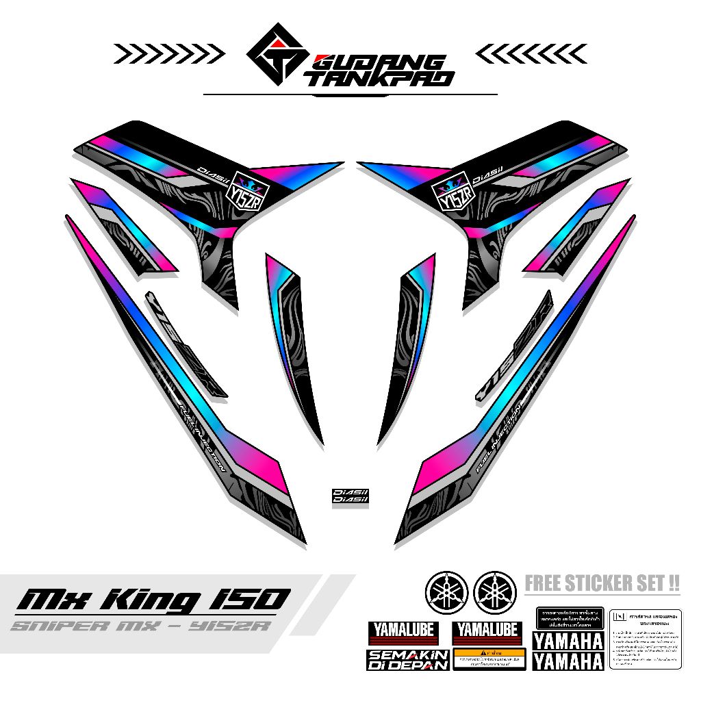 STRIPING MX KING Y15ZR / MTF 70 / STIKER STRIPING VARIASI YAMAHA MX KING SNIPER Y15ZR DIASIL