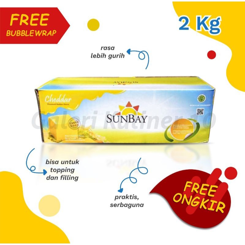 

Keju Parut Sunbay 2kg / Keju Chedar / Keju murah / Keju parut