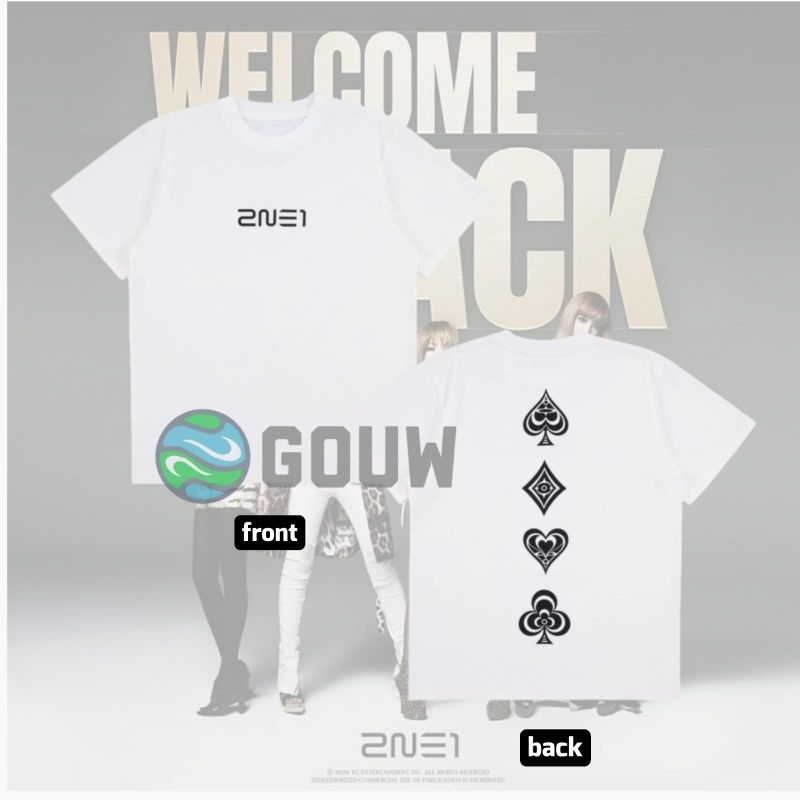 KAOS MERCH 2NE1 KPOP KONSER WELCOME BACK TOUR CONCERT 2024 ASIA BLACKJACKS FANS IDOL