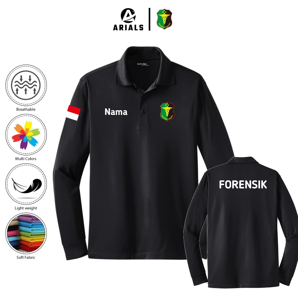 Arials Polo shirt Baju Kaos Kerah Lengan Panjang FORENSIK KEDOKTERAN DAN KESEHATAN