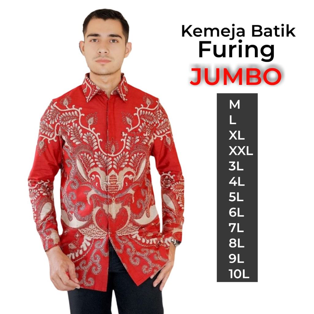 kemeja Batik Furing Jumbo kemeja batik pria jumbo kemeja batik jumbo murah kemeja batik super jumbo 