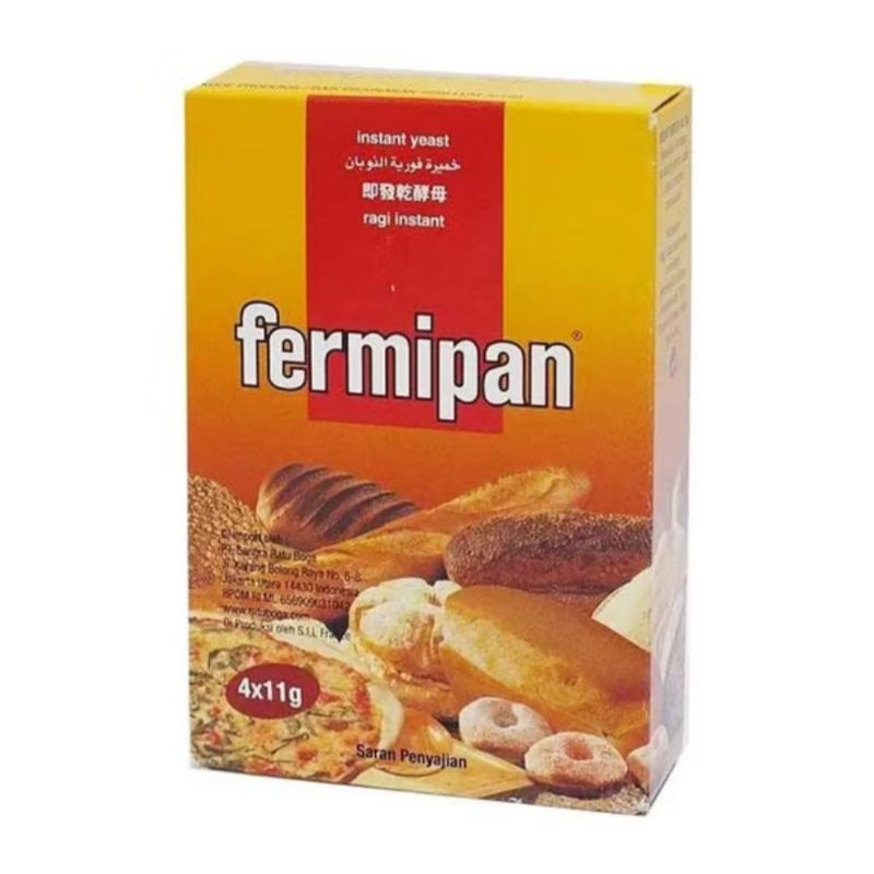 

RAGI KERING FERMIPAN 4 X 11Gr / INSTAN DRY YEAST ROTI DONUT DONAT BOX