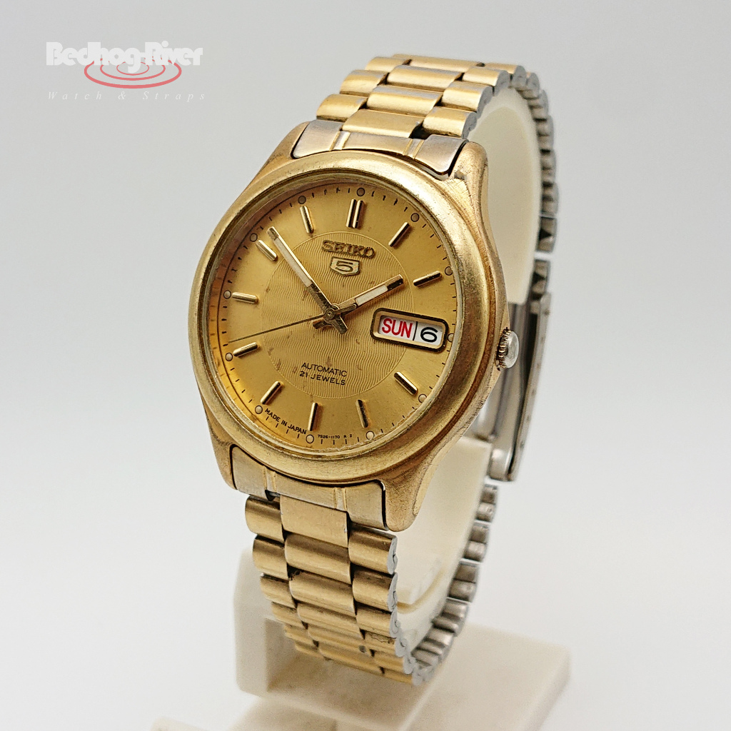 Vintage Seiko 5 Gold Automatic Men's Watch 7s26