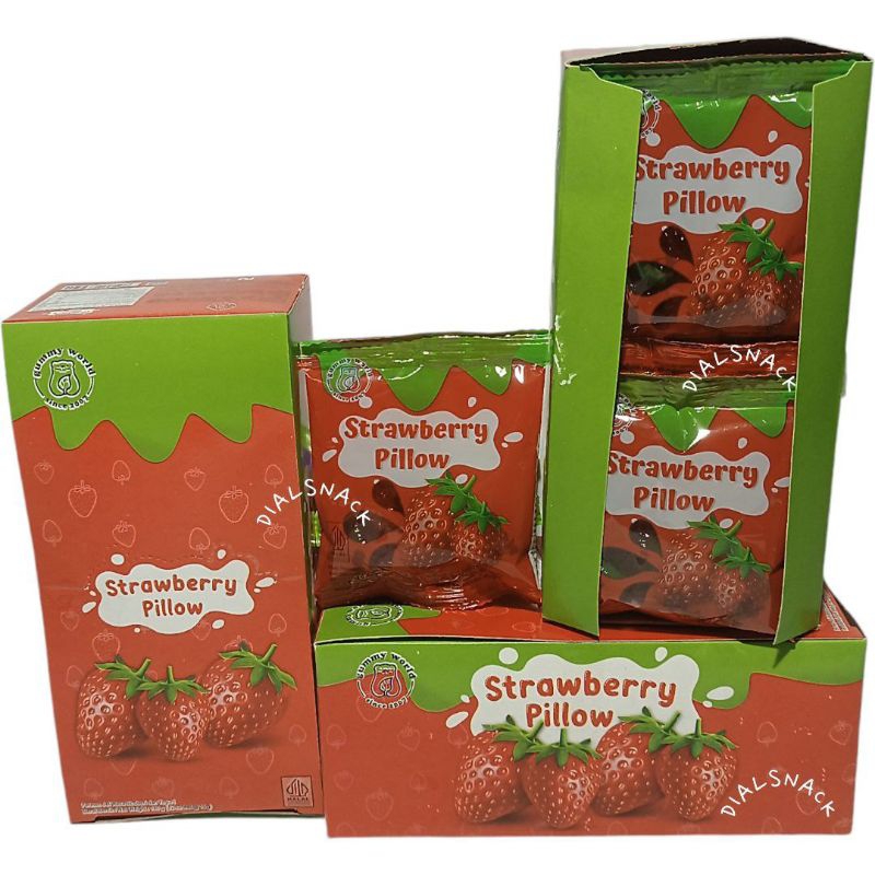 

Permen jelly Baru yupi 3D bentuk strawberry pillow yupi 3 D stroberi 1 box isi 12 saset