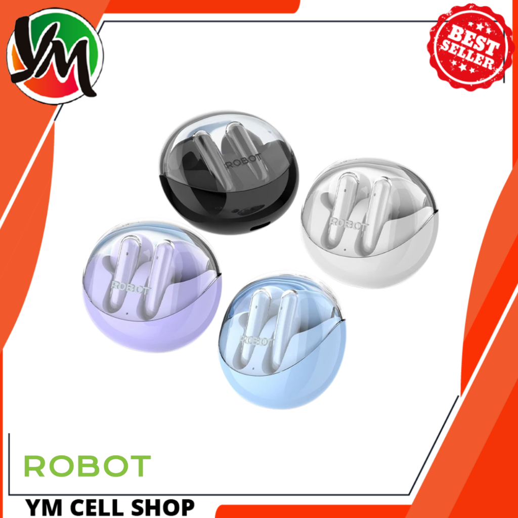 HANDSFREE BLUETOOTH ROBOT T30 FLYBUDS ROBOT TWS Wireless Earphone Flybuds T30 With Transparent Case 