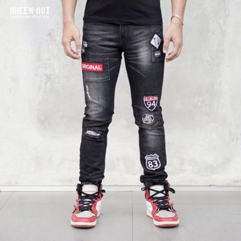 CELANA JEANS DENIM SNOW EMBLEM PRIA CELANA JEANS DISTRO