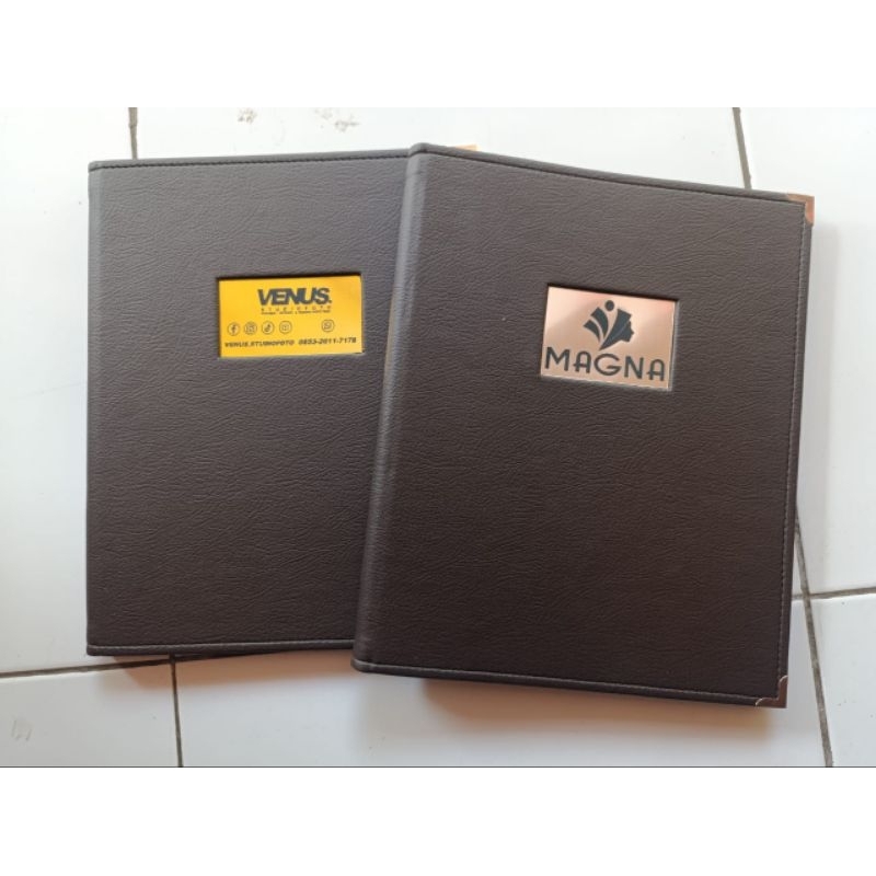 

buku menu bahan kulit sintetis A4 logo gravo