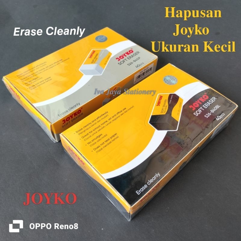 

1 Pak Hapusan Joyko Kecil / Penghapus Pensil Pendek (Isi 40 Pcs)