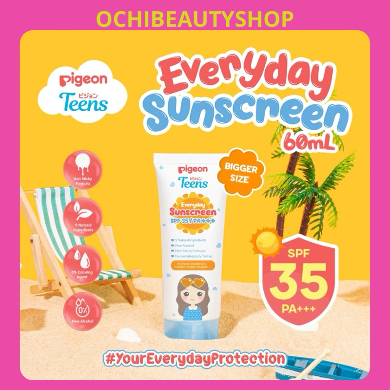 PIGEON TEENS EVERYDAY SUNSCREEN SPF 35/PA+++ 60ml | SUNSCREEN PIGEON | PIGEON SUNSCREEN