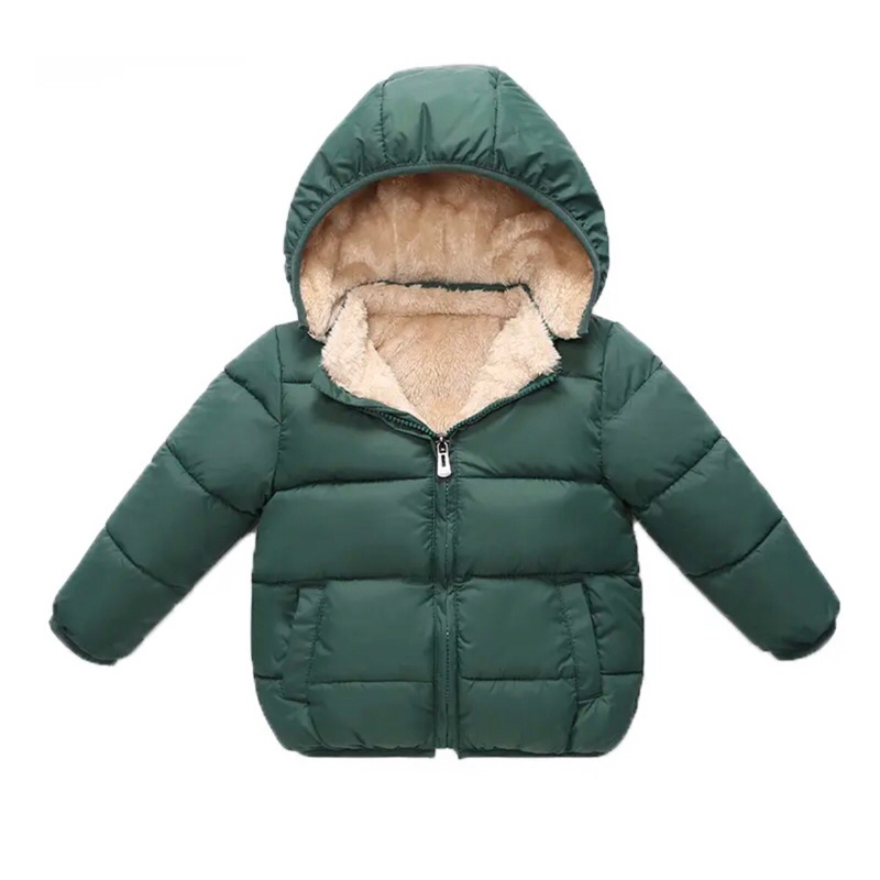 COOTELILI Jaket Anak-anak Parka Musim Dingin Bulu Domba untuk Anak Perempuan Laki-laki Mantel Anak-a