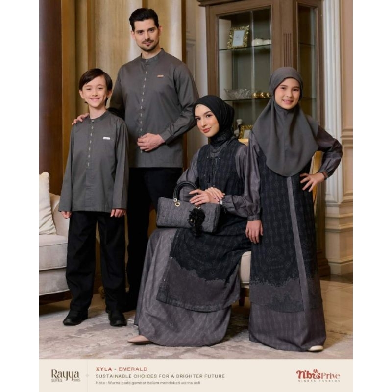 Nibras Sarimbit Xyla Emerald/Xyla Emerald/Sarimbit Xyla/Sarimbit Keluarga/Baju Lebaran/Sarimbit Nibr