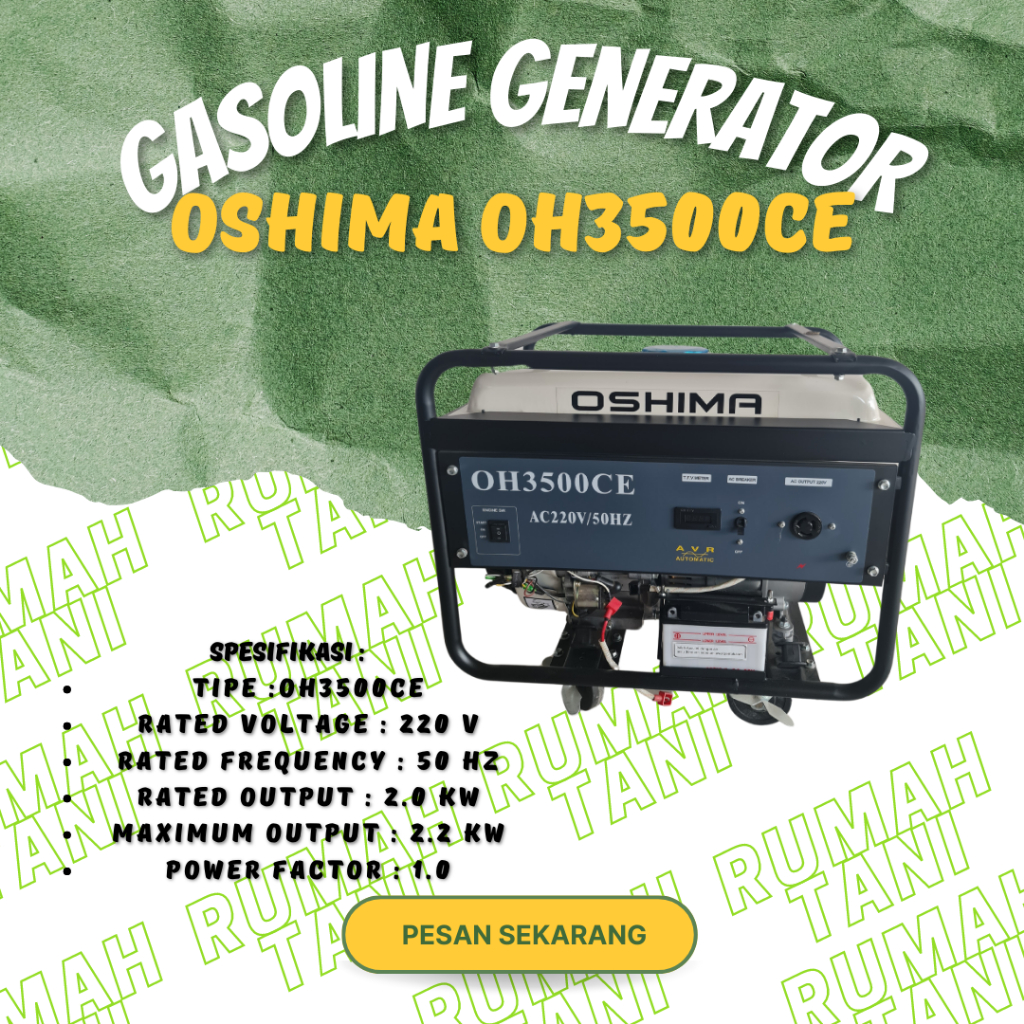 genset 2200 watt oshima oh3500ce generator listrik