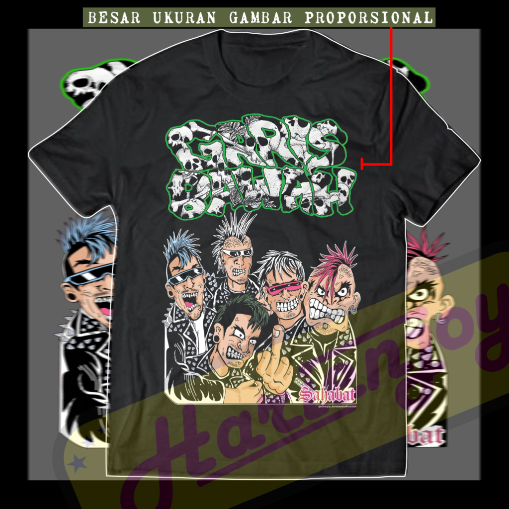 Official Merchandise Kaos dan kaset / T-Shirt Band Garis Bawah - Garis Bawah -  Sahabat Kaos Officia