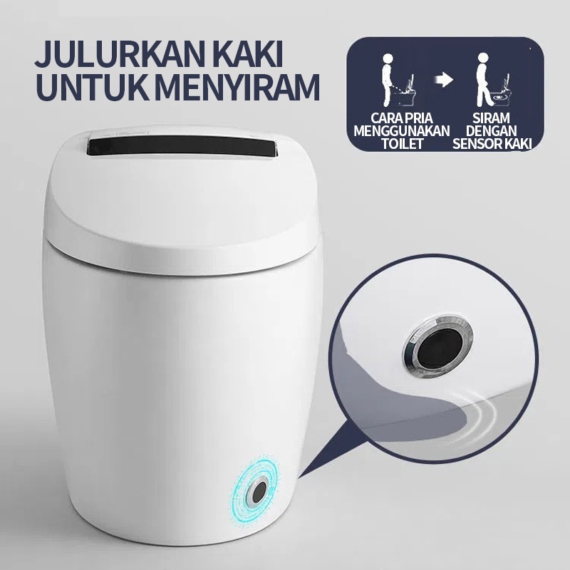 Kotak Kayu GratisKloset duduk otomatis Luxury Smart Kloset Duduk Siram Toilet Kursi 70cm Tampilan