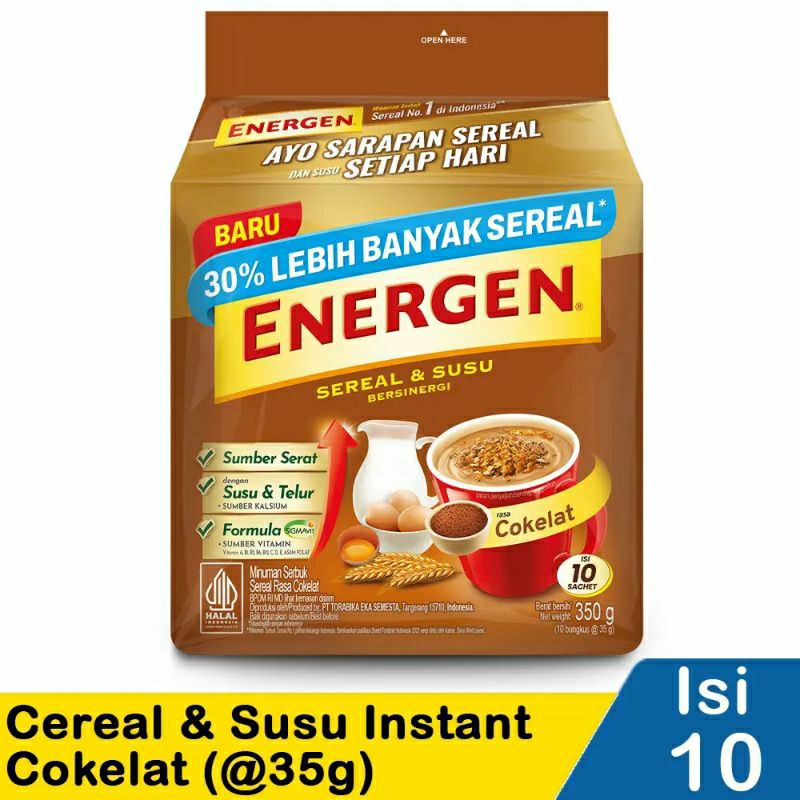 

Energen Minuman Sereal Vanila/Coklat/Kacang Hijau 10 x 35 g