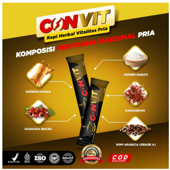 CONVIT Kopi Herbal Meningkatkan Stamina Pria Dewasa Kuat Tahan Lama
