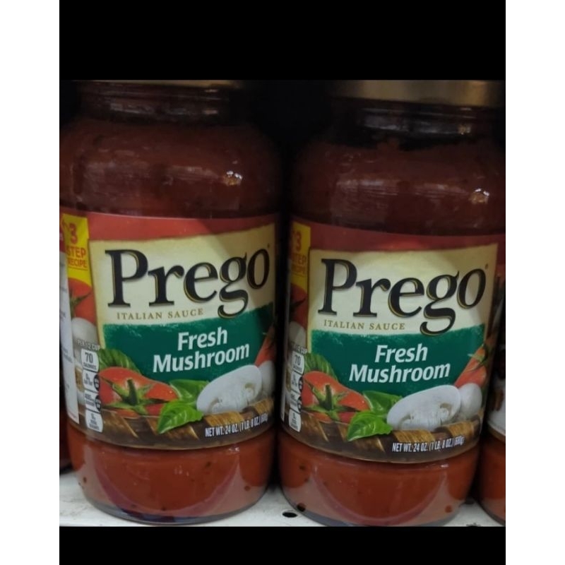 

prego pasta sauce saus jamur fresh mushroom 680gr