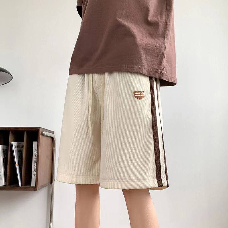 KeyBoy pendek pria Celana Pendek Pria Corduroy Baggy Pants Casual Korean Style pria corduroy baggy p