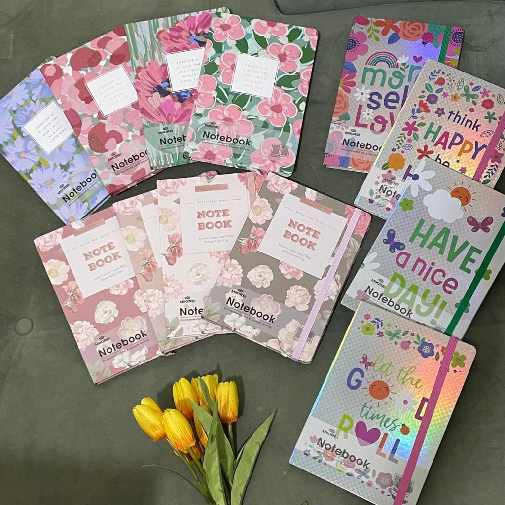 

mh MIKIREI Diary Camomile Tulip Peach Tomato Hardcover Diary Buku Note Book Planner A5 Ruled with