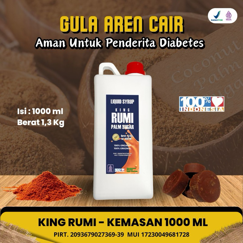 

King Rumi - Gula Aren cair/syrup palm liquid sugar 100% murni best quality