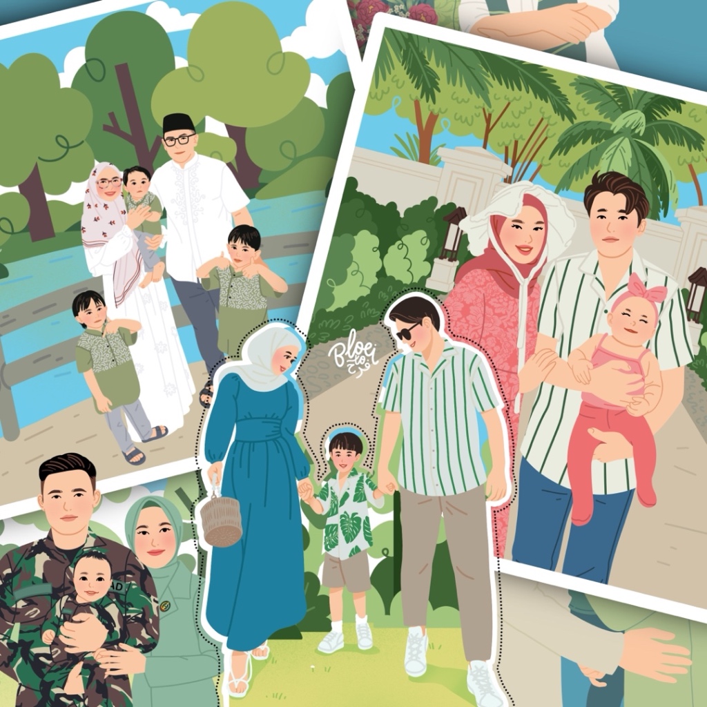 Ilustrasi wajah | Ilustrasi kartun | gambar wajah | kartun wajah | Ilustrasi estetik | custom