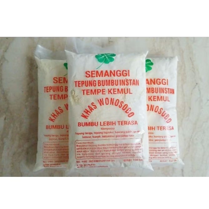 

(Semanggi Tepung Bumbu Instan Tempe Kemul Bumbu Lebih Terasa 1 Pcs 150 gr
