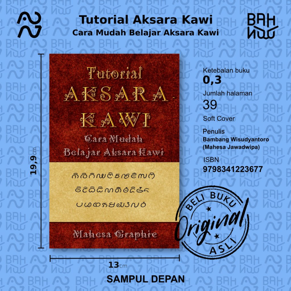 Buku Bahnoo Aksara Kawi - Tutorial Aksara Kawi, Cara Cepat dan Mudah Belajar Aksara Kawi | Bambang W