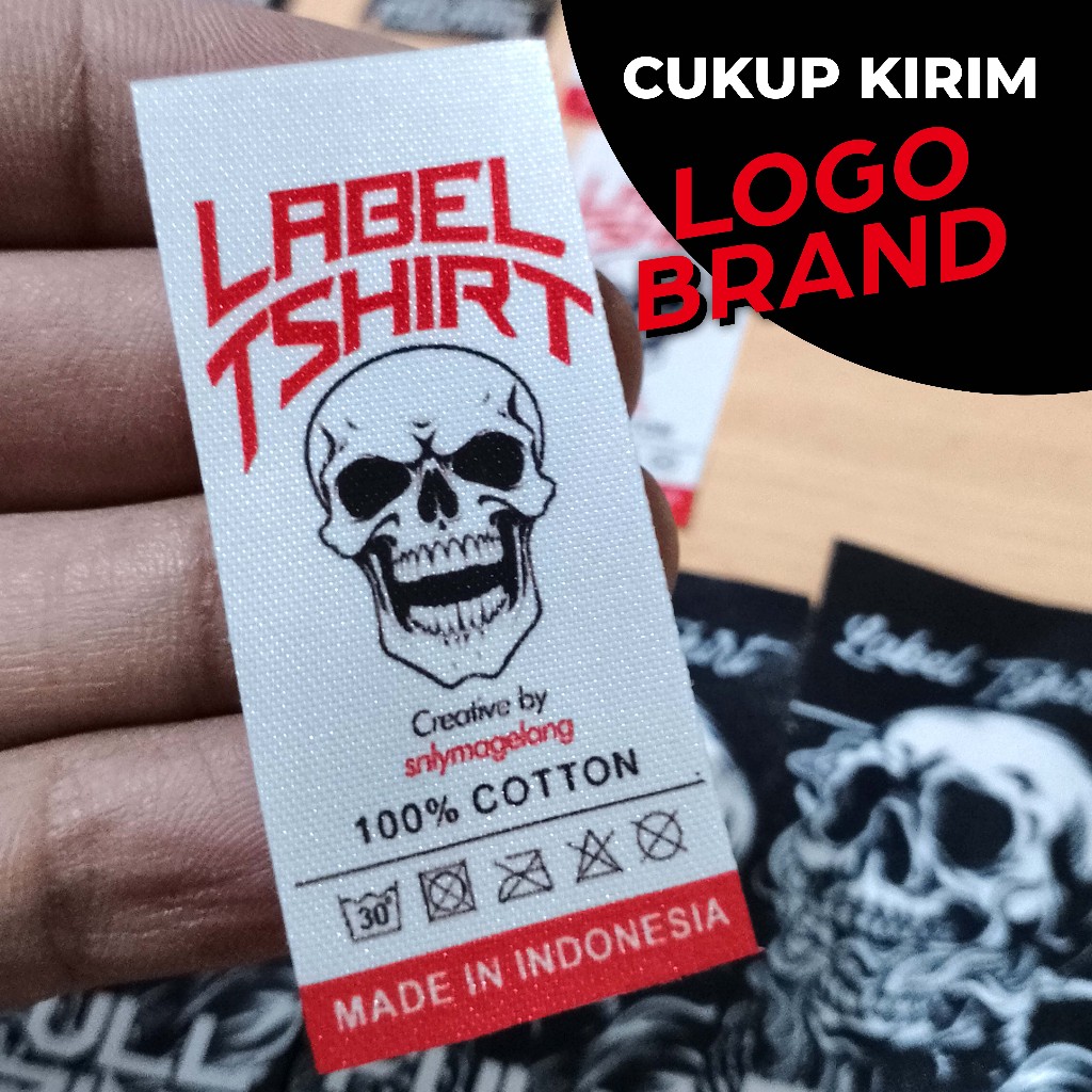 Label Baju Custom Clothing Bahan Satin Printing