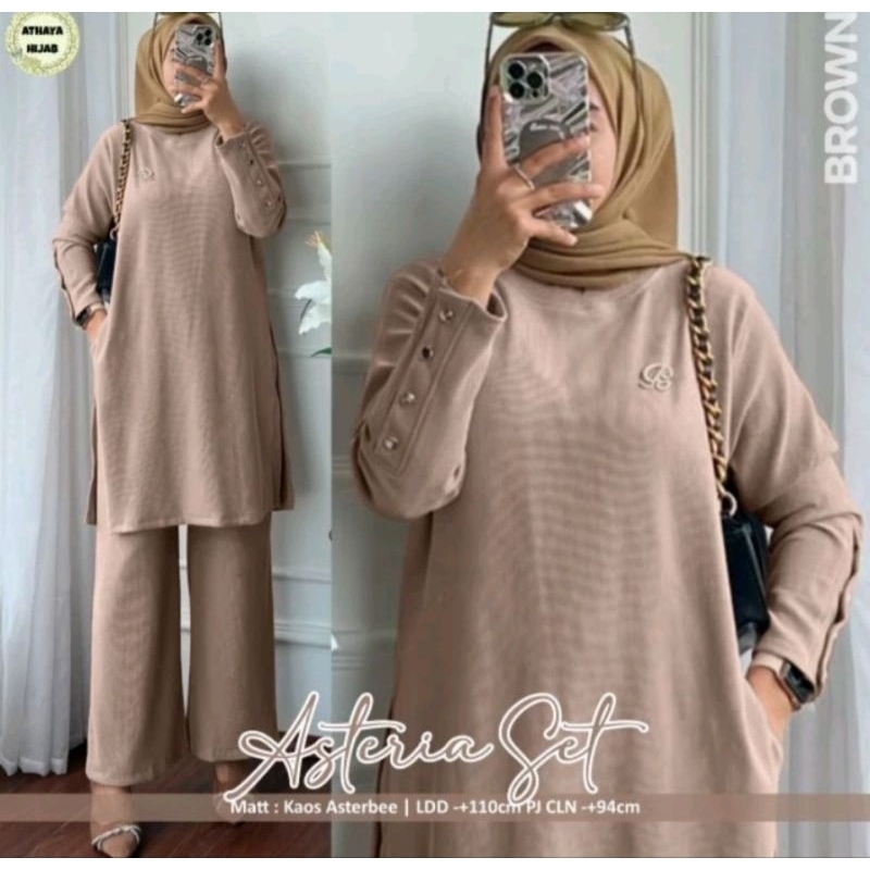 Asteria set wanita tunik kaos arterbe