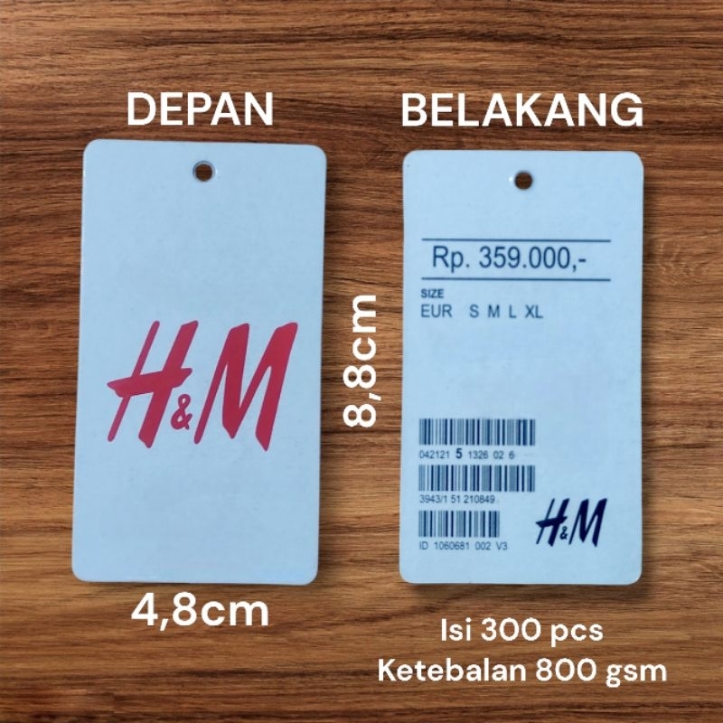 

HANGTAG H&M PREMIUM | LABEL H&M TEBAL 800 "isi 300 pcs