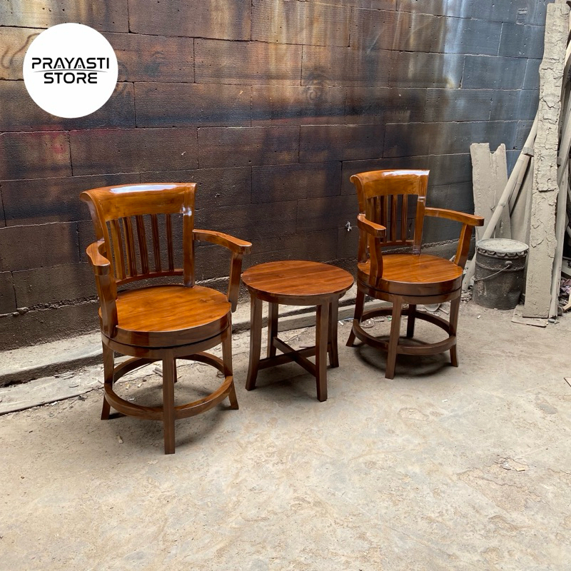 Kursi teras jati Kursi teras minimalis jati Kursi teras jati model putar