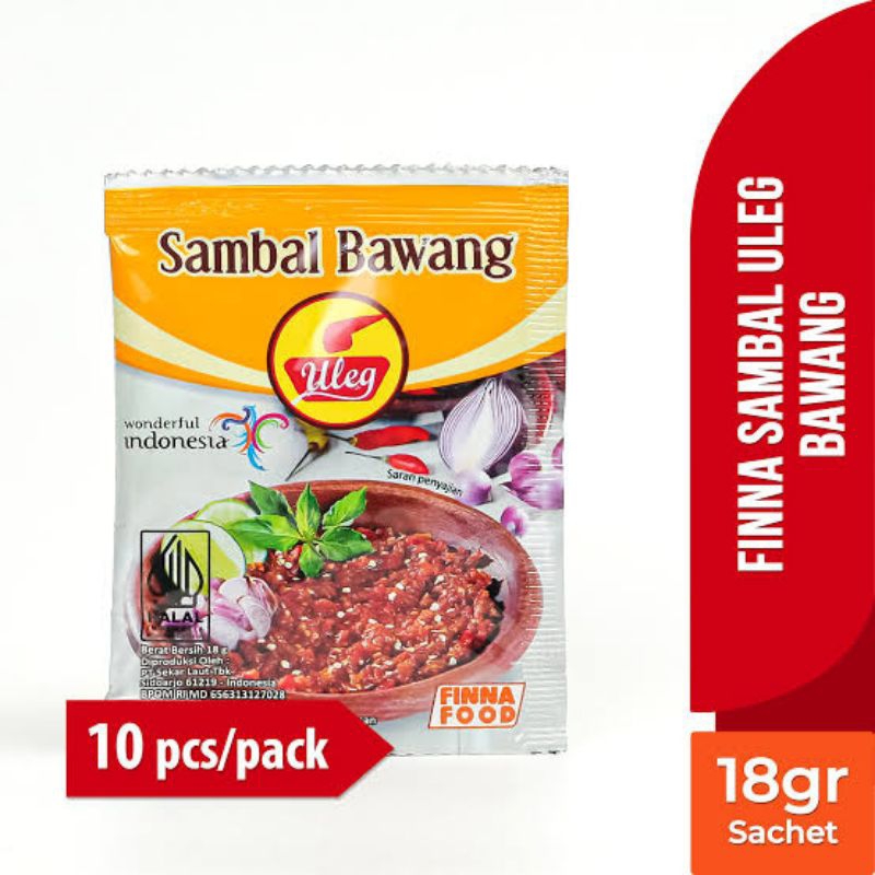 

FINNA ULEG Sambal Bawang Kemasan Sachet (Isi 10 @ 18gr)