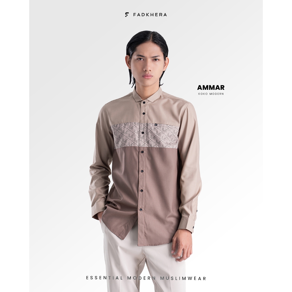 Fadkhera Ammar Kemeja Koko Modern | Koko Santri | Kemeja Koko Pria | Koko Pria | Seragam Koko