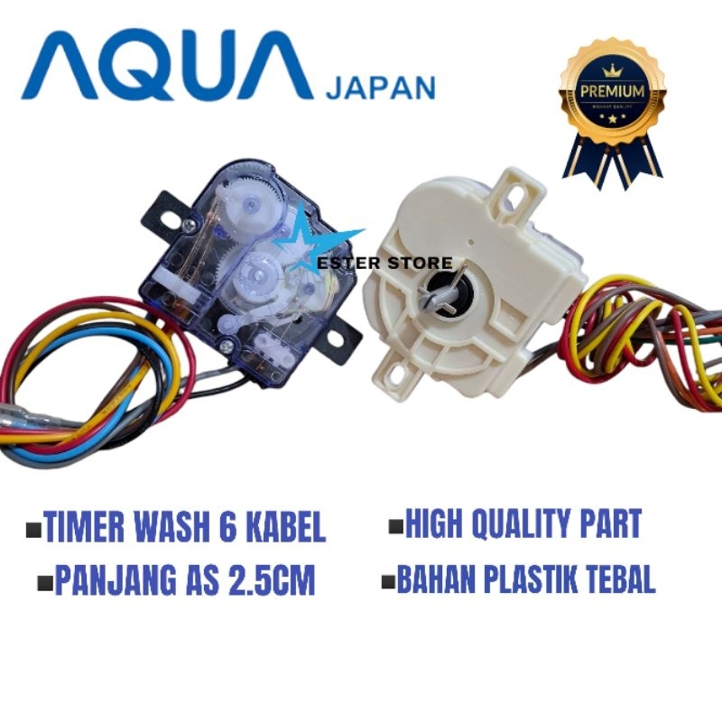 Aqua Timer wash 6 kabel/ Timer pencuci mesin cuci Aqua 2 tabung