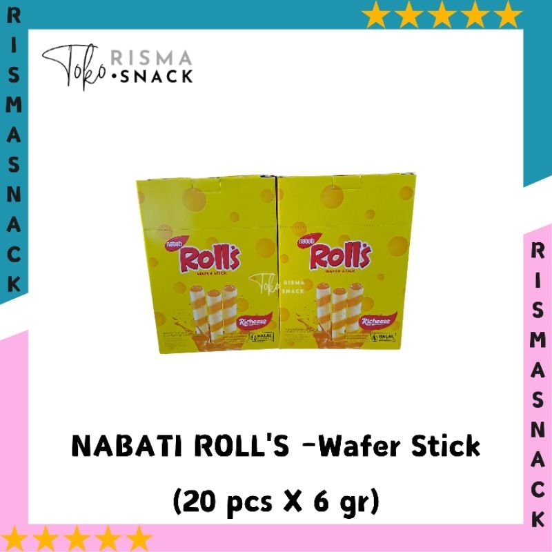 

Nabati Roll's Wafer Stick Roll All Variant kemasan (20pcs x 6gr)