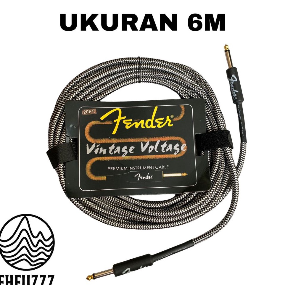 Ready Menarik  Kabel Jack Jak Gitar Guitar Bass Bas Akustik Elektrik FENDER Ukuran 3 Meter Dan 6 Met