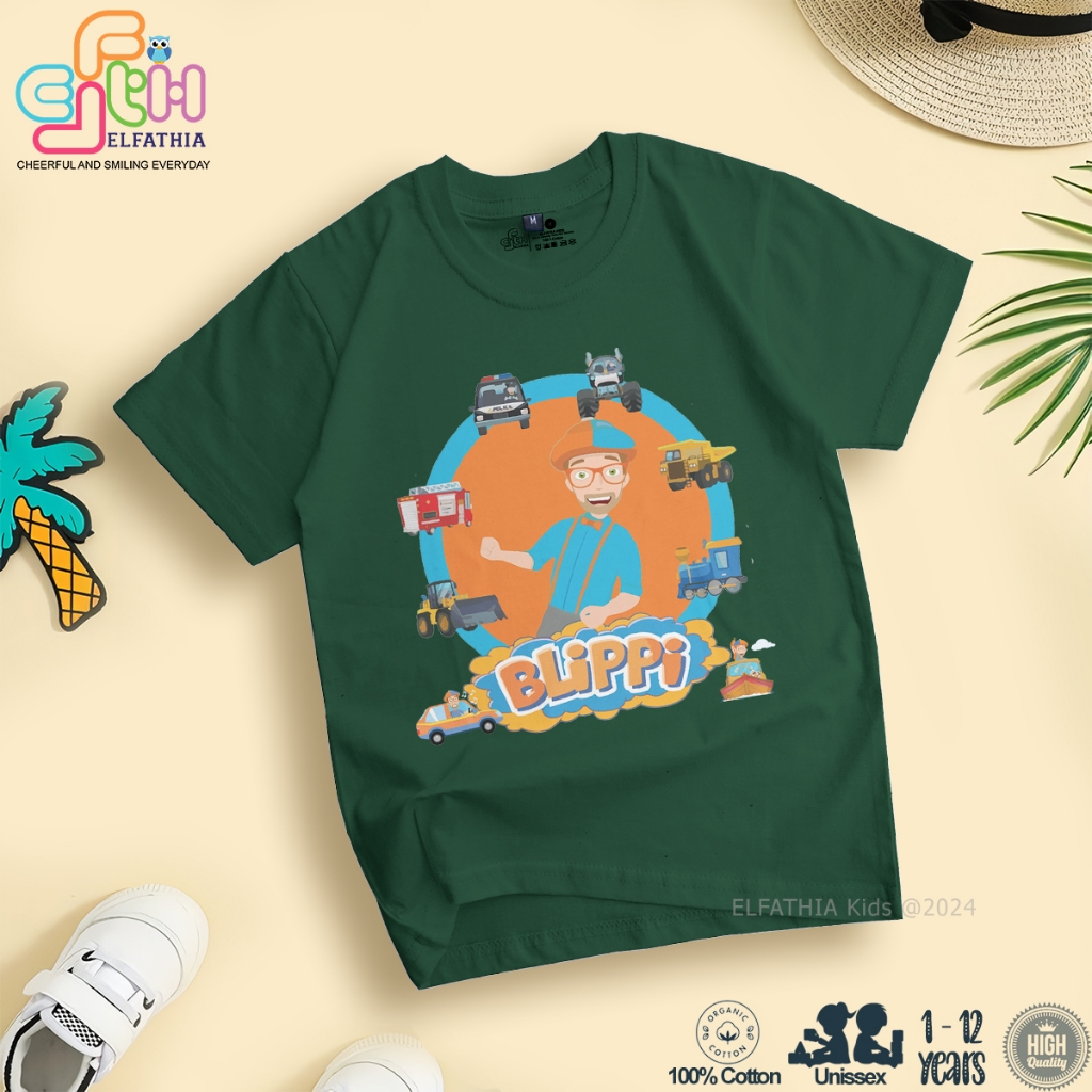 Baju Kaos Anak Blippi Adventure Youtubers Bahan Cotton