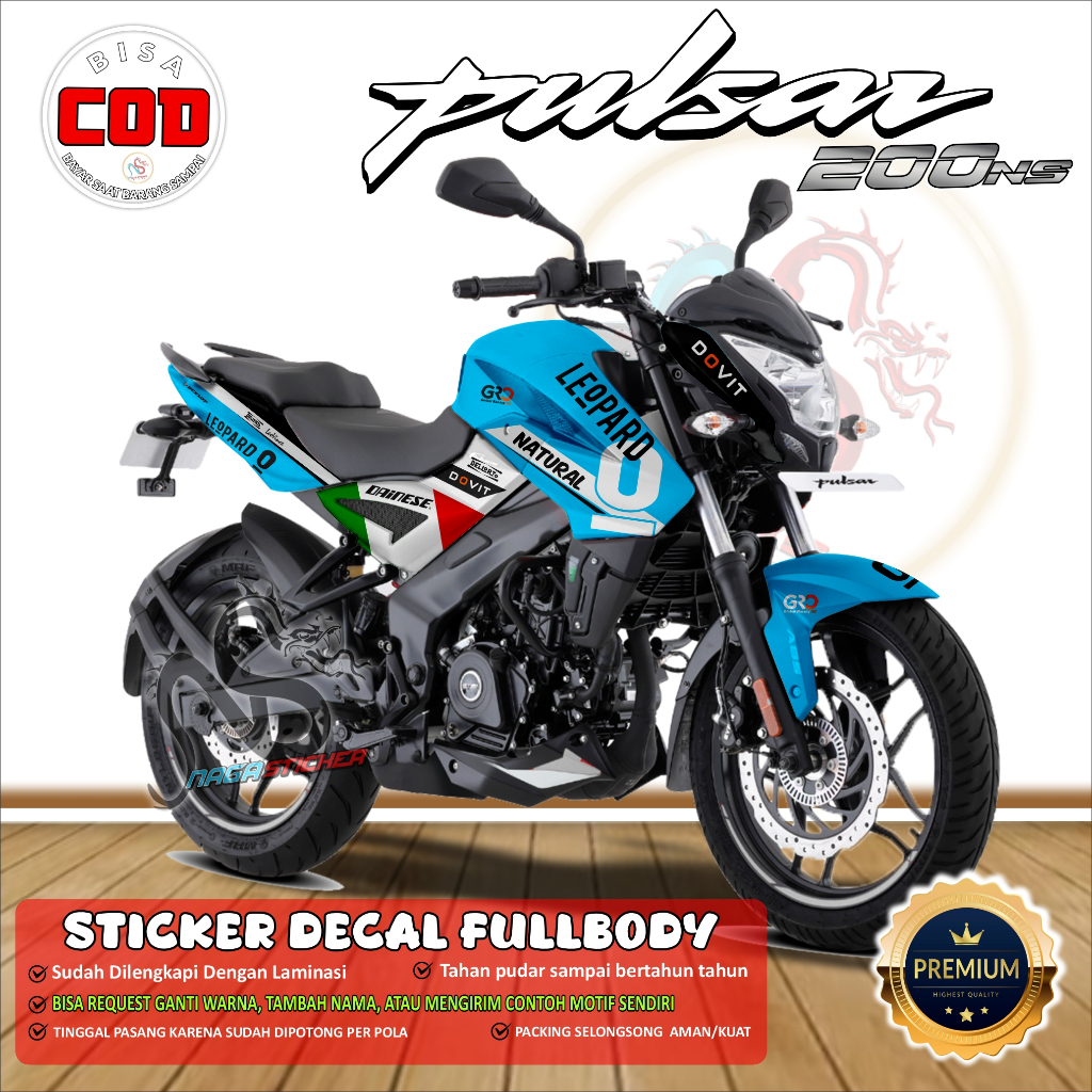 BISA COD Decal Sticker Motor Full Body Pulsar NS200 VARIASI NS1022 Custom Desain Bisa Request